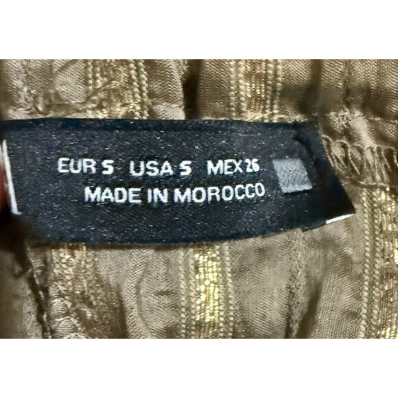 Zara High Rise Size Small Striped Paper Bag Waist Shorts Women's - Picture 6 of 8